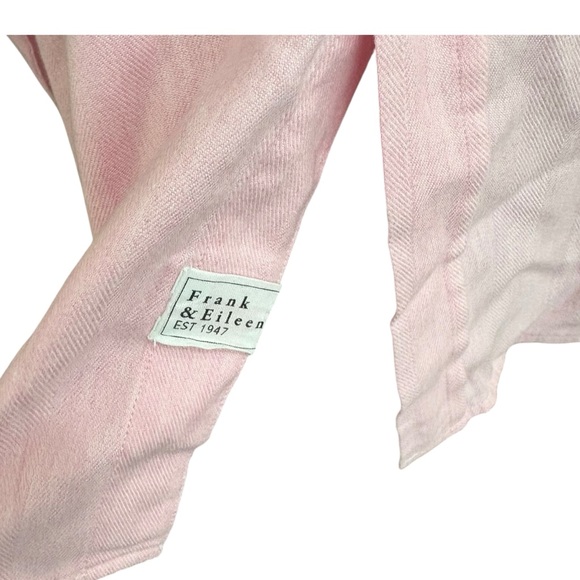 Frank & Eileen Eileen Button Up Shirt Italian Cashmere Touch Pink Size Small - Picture 6 of 9